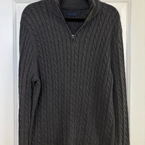 Denver Hayes Men's Charcoal Zip-Up Sweater